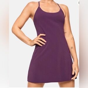 New OUTDOOR VOICES Purple Grape Haze Sleeveless Racerback Exercise Dress Small